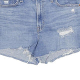 LEVI'S Womens Denim Blue Distressed Casual Shorts M W30 Summer Cotton Blend