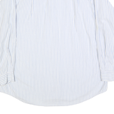 NAUTICA Mens Blue & White Stripe Cotton Blend Shirt XL Long Sleeve Button Collar