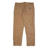 BULWARK Mens Cotton Blend Brown Regular Fit Straight Leg Trousers W40 L33