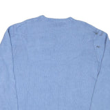 CHAPS Mens Blue Chunky Knit Crew Neck Jumper 2XL Cotton Blend Pullover Classic