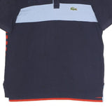 LACOSTE Mens Navy & Red Striped Cotton Blend Short Sleeve Polo Shirt XL 27 Patch
