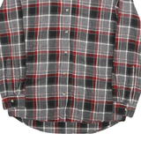 REDHEAD Mens Grey & Red Check Shirt L Button-Down Collar Cotton Blend Casual