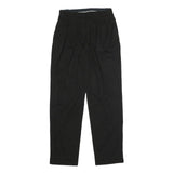 MOSCHINO Womens Black Cotton Blend Relaxed Trousers W26 L27 Classic Fit Zip