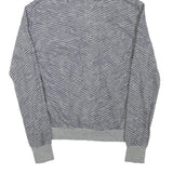 NIKE Womens Grey Striped Pullover Hoodie M Cotton Blend Casual