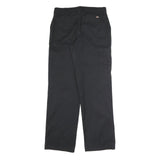 DICKIES Mens Cotton Blend Black Regular Straight Trousers W30 L31 Workwear