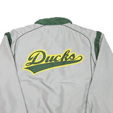 Mens Grey & Green Oregon Ducks Track Zip Jacket XL Polyester Blend Plain Sport