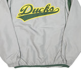 Mens Grey & Green Oregon Ducks Track Zip Jacket XL Polyester Blend Plain Sport
