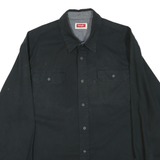 WRANGLER Mens Black Shirt L Cotton Blend Casual Workwear Button Closure