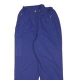 Womens Relaxed Royal Blue Polyester Blend Cargo Trousers W25 L28 Zip Closure