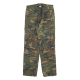 DECATHLON Lined Mens Polyester Green Camouflage Regular Straight Trousers W32