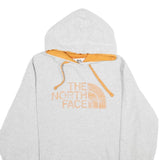 THE NORTH FACE Mens Grey & Orange Hoodie L Cotton Blend Casual Pullover