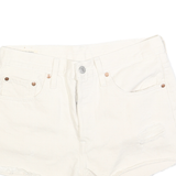LEVI'S Womens Denim White Cut-Off Shorts S W28 Button Closure Casual Fit