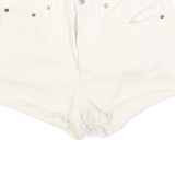 LEVI'S Womens Denim White Cut-Off Shorts S W28 Button Closure Casual Fit
