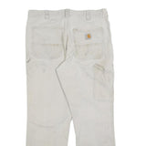 CARHARTT Mens Cotton Blend Beige Relaxed W30 L27 Workwear Trousers Zip Closure
