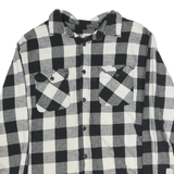 NORTHWESTERN Mens Black & White Checked Cotton Shirt XL Long Sleeve Button
