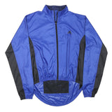 ADIDAS Womens Blue & Black Track Jacket M Polyester Blend Zip Plain Lightweight