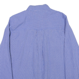 CHAPS Mens Blue & White Check Shirt M Button Down Classic Fit Cotton Blend