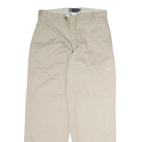 CHAPS Mens Cotton Beige Regular Straight Trousers W30 L32 Casual Classic Style