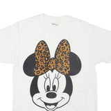 DISNEY Womens White Minnie Mouse Graphic T-Shirt S Short Sleeve Crew Neck Disney