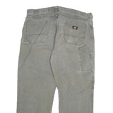 DICKIES Mens Regular Fit Workwear Grey Denim Jeans W42 L32 Cotton Blend Zip