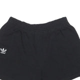 ADIDAS Womens Shorts Black Casual Plain S W24 Logo Cotton Blend Comfortable