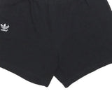 ADIDAS Womens Shorts Black Casual Plain S W24 Logo Cotton Blend Comfortable