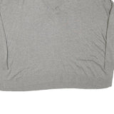 POLO RALPH LAUREN Womens Grey Plain Cotton Blend Jumper V-Neck Basic Knit XL