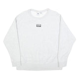 ADIDAS Womens White Crew Neck UK 16 Cotton Blend Sweatshirt Casual Sportswear