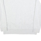 ADIDAS Womens White Crew Neck UK 16 Cotton Blend Sweatshirt Casual Sportswear
