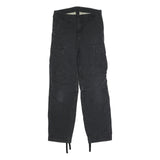 CARHARTT Mens Cotton Blend Black Regular Cargo Trousers W30 L29 Workwear