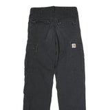 CARHARTT Mens Cotton Blend Black Regular Cargo Trousers W30 L29 Workwear