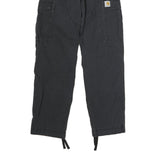 CARHARTT Mens Cotton Blend Black Regular Cargo Trousers W30 L29 Workwear