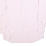 TOMMY HILFIGER Mens Pink & White Stripe Shirt L Cotton Blend Button-Down Collar