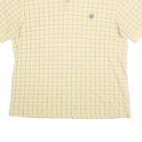 CHAPS Mens Yellow Checked Polo Shirt XL Cotton Short Sleeve Classic Fit