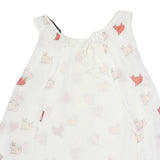 ZARA Womens White Printed Sleeveless Round Neck Top S Cat Pattern