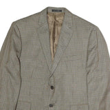 LAUREN RALPH LAUREN Mens Beige & Brown Tailored Cotton Check Jacket M Button