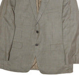 LAUREN RALPH LAUREN Mens Beige & Brown Tailored Cotton Check Jacket M Button