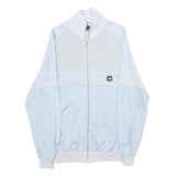 JEAN JACQUES BENSON Mens Light Blue & White Zip Up Jacket S Polyester Casual