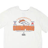 NIKE Mens White Denver Broncos Conference Champions Graphic T-Shirt L Crew Neck