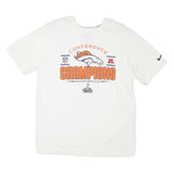 NIKE Mens White Denver Broncos Conference Champions Graphic T-Shirt L Crew Neck