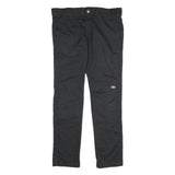 DICKIES Mens Black Slim Cotton Trousers W30 L32 Workwear Casual Zip Fastening