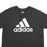 ADIDAS Mens Black Cotton T-Shirt 2XL Short Sleeve Crew Neck Logo Print