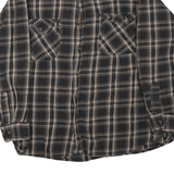 KILIMANJARO Mens Black & Cream Check Shirt XL Cotton Blend Casual Button-Up