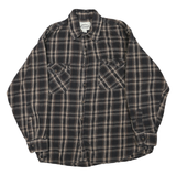 KILIMANJARO Mens Black & Cream Check Shirt XL Cotton Blend Casual Button-Up