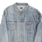 LEE Mens Blue Denim Jacket L Cotton Blend Button Closure Classic Fit Casual