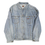 LEE Mens Blue Denim Jacket L Cotton Blend Button Closure Classic Fit Casual