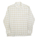 CLAUDE BLANCHARD Mens Beige & Cream Check Shirt M Casual Polyester Blend