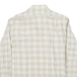 CLAUDE BLANCHARD Mens Beige & Cream Check Shirt M Casual Polyester Blend