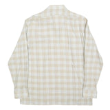 CLAUDE BLANCHARD Mens Beige & Cream Check Shirt M Casual Polyester Blend