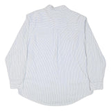NAUTICA Mens White & Blue Striped Shirt M Classic Button Down Cotton Blend